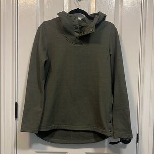 North Face Olive Green Hooded Fleece Jacket